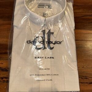 NWT David Taylor Easy Care Man's Dress Shirt 15 1/2 Oxford Cloth Sears